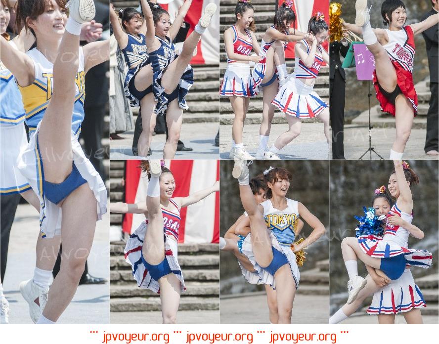 特大接写チアガール 2 股間から陰毛が大量にハミ出ている・・・
