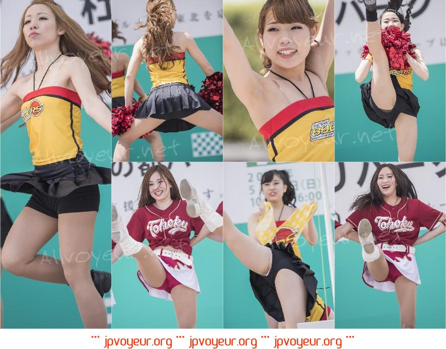 特大接写チアガール 2 股間から陰毛が大量にハミ出ている・・・
