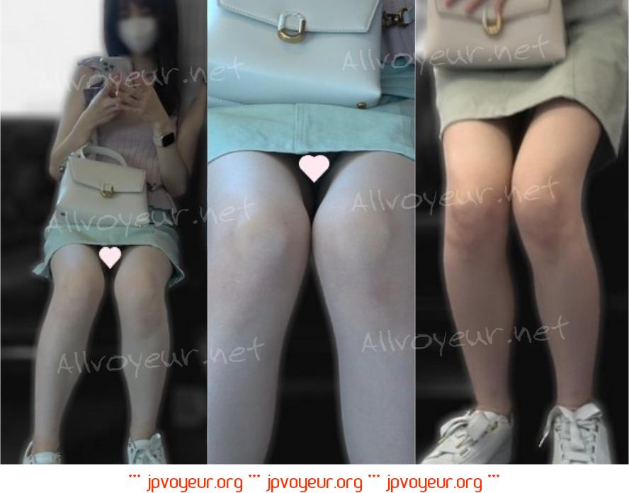 超至近距離どり 、かわいい就活生の着慣れていないリクスーで大股開きで見えちゃってます[顔出し][4K撮影][ドアップあり]電車から