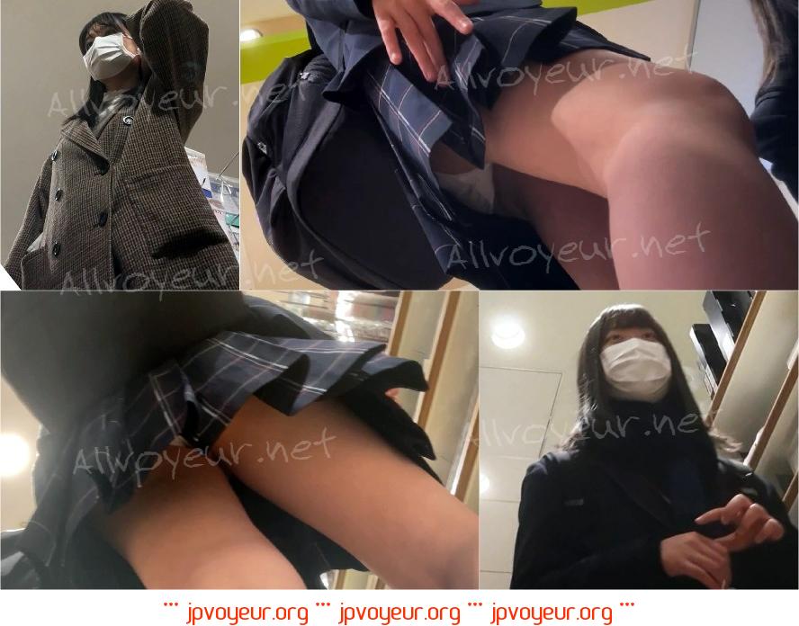 【新4K】 超解像パンチラ逆さぶっこみ撮り #5 地味娘と正統派の制服K2人分