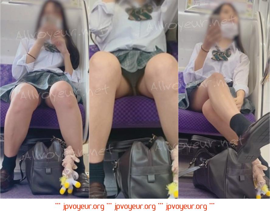 [電車対面パンチラ001] ミニワンピの極上女