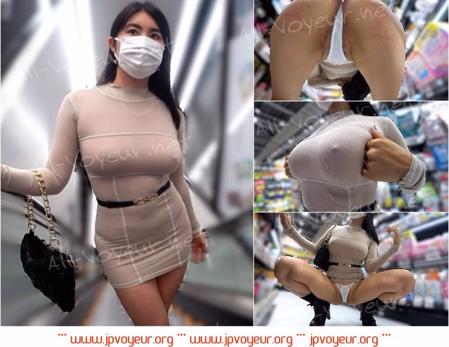 【ノーブラ乳首透け】勃起乳首×鬼食い込みTバックを完全開放!!ド変態美女の激シコ仕草連発でフル勃起不可避!!