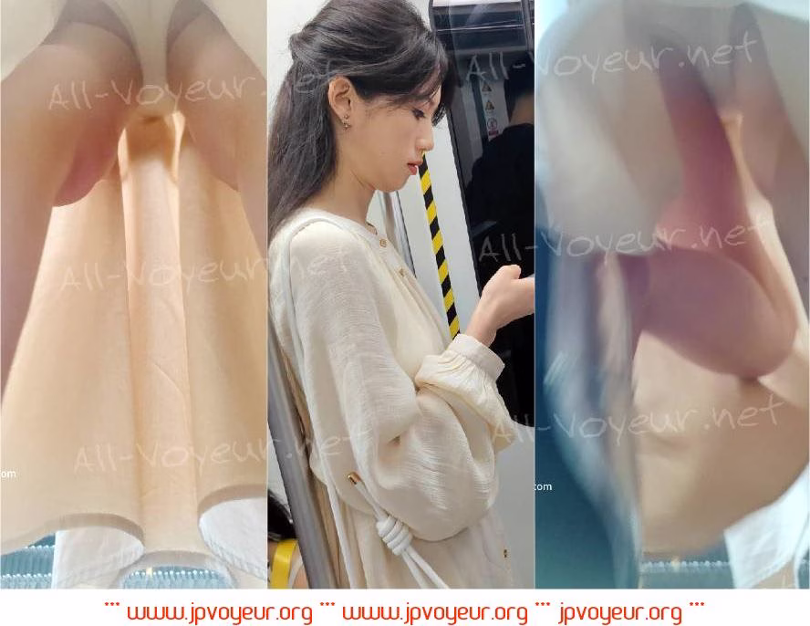 【CSCD】穿着国风长裙高颜值气质美女，扶梯抄底白色内[某房原版]