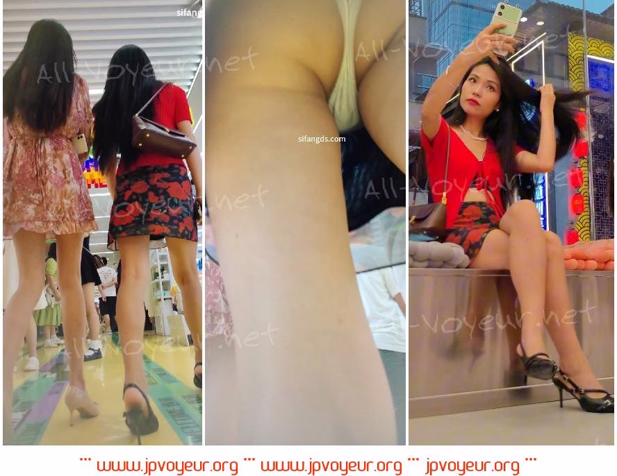 【CSCD】白いドレスと白いストッキングの女の子がスーパーマーケットで買い物をし、白い下着を着ています