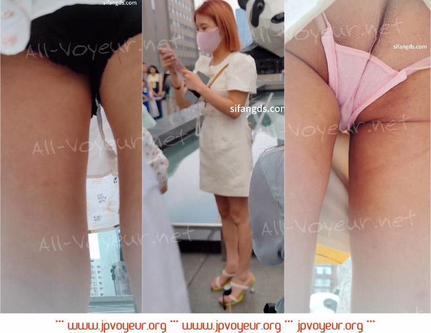 【CSCD】短发少妇网红地打卡拍照，粉色内裤前后透明[某房原版]