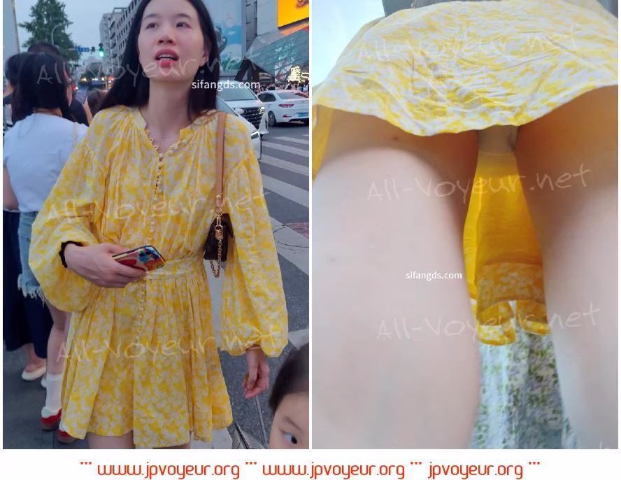 【CSCD】白いドレスと白いストッキングの女の子がスーパーマーケットで買い物をし、白い下着を着ています