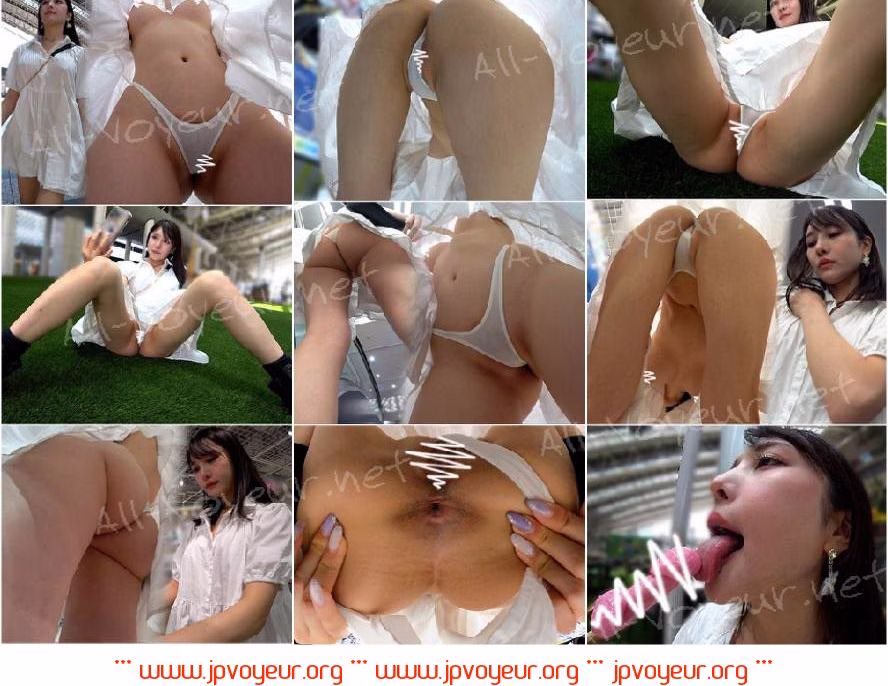 【フル顔出し】芸能級美女がノーブラ白ワンピ姿で勃起乳首丸出し!ハイレグTバックずらしで股間＆ケツ穴まで大公開!!