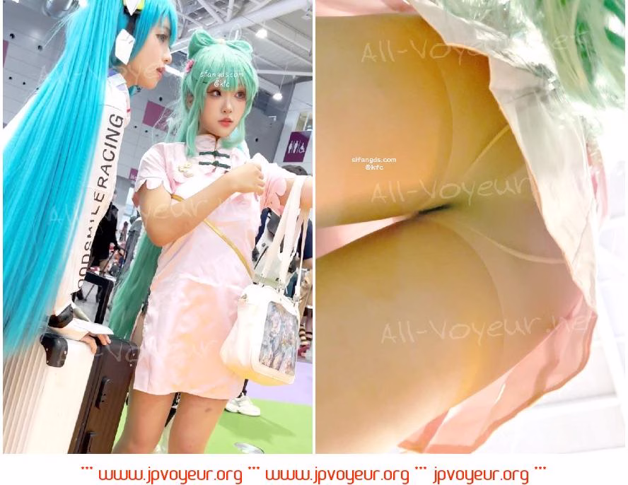 【KFC】制服JK女子大生と親友がショッピング。ミニスカにニーソックス、白下着で可愛い