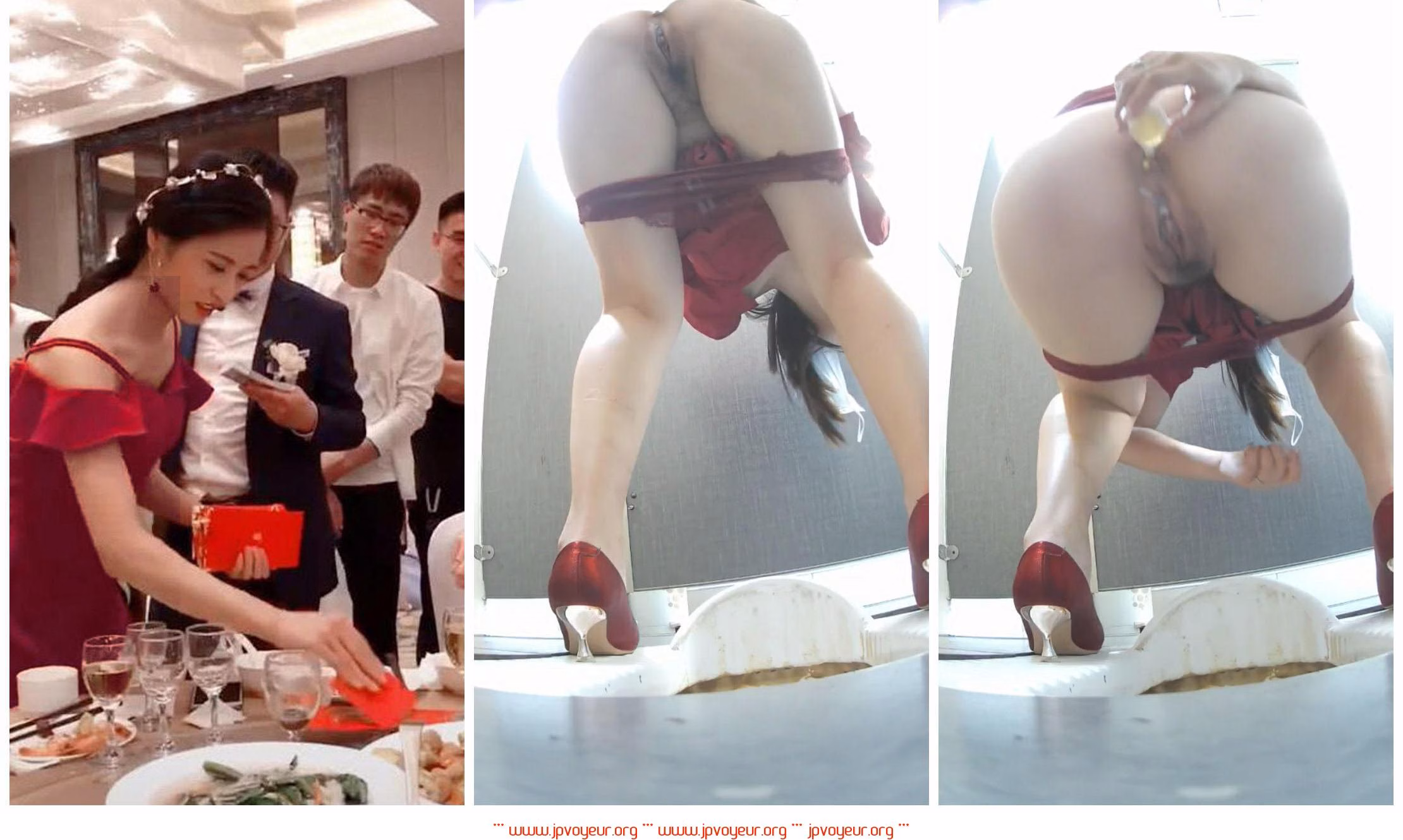 結婚式当日、乾杯を待っていた花嫁がトイレに行きました。少し便秘気味だったので、座薬を使って肛門に挿入しました。本当に助けてあげたかったです。[8P+1V]