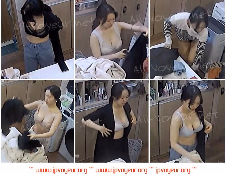 【破解摄像头】美发沙龙胸部很大的女生上下班换衣