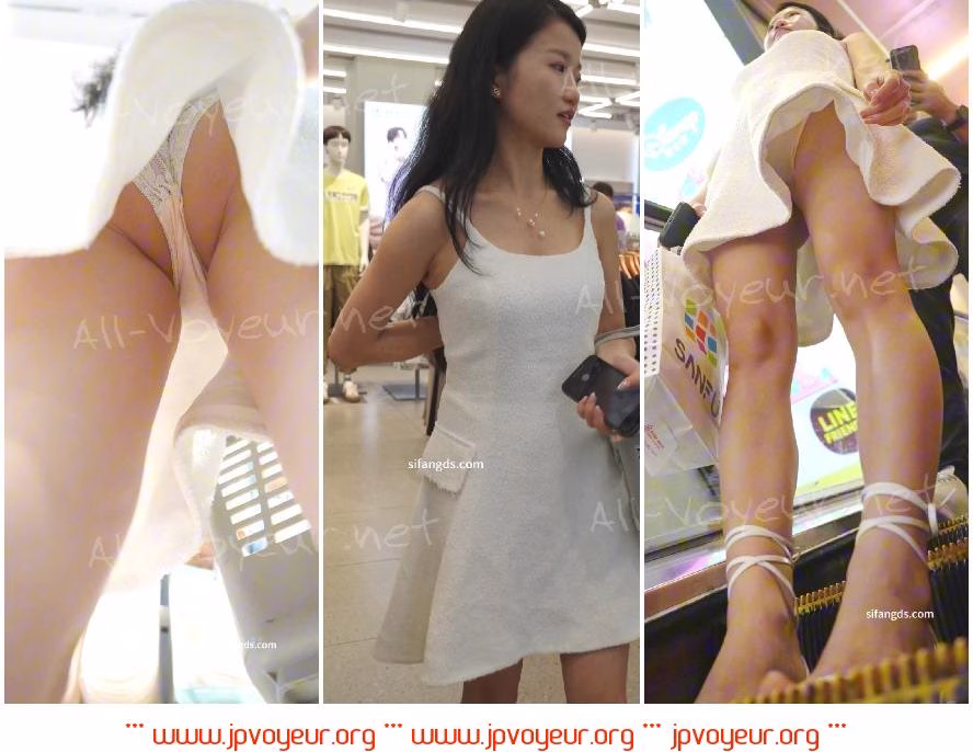 (BC-AA-524)小姐姐逛街笑容甜美..多次弯腰被CD微透白内