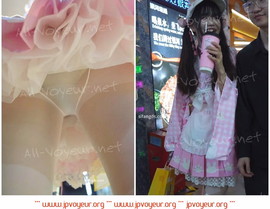(BC-AA-532)粉色女仆装双马尾小姐姐..拼接丝袜无痕内上楼梯