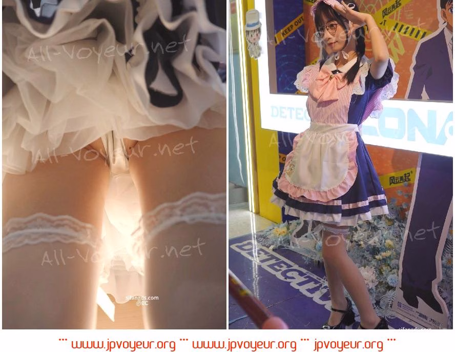 ツインテールの可愛いメイドさんとデート。サイドヘアーを露わにしてカウンターライトにスカートを照らされて