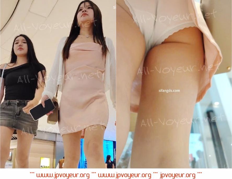 【CSCD】绿色连衣裙高跟大胸美女，白色蕾丝内内