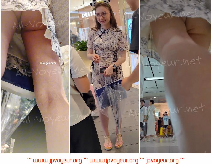【CSCD】橘色抹胸包臀裙美女，完美身材前后抄底白色窄内