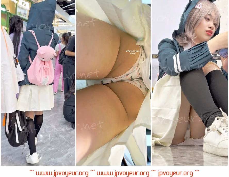 【KFC】长裙靓女和闺蜜逛街 拍着拍着发现镜头 淡粉色内内