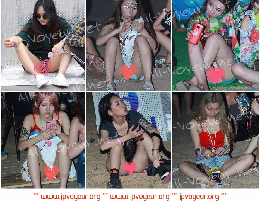 ビーチ露出、露出したお尻、ゆるい写真、濃い陰毛